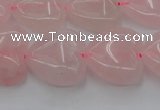 CRQ633 15.5 inches 20*20mm heart rose quartz beads wholesale