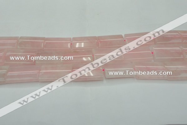 CRQ655 15.5 inches 22*30mm flat tube rose quartz beads