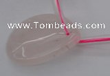 CRQ730 Top drilled 30*40mm flat teardrop rose quartz beads