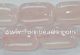 CRQ82 15.5 inches 18*25mm rectangle natural rose quartz beads