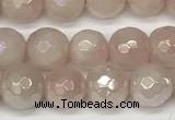 CRQ865 15 inches 6mm faceted round AB-color rose quartz beads
