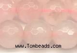 CRQ877 15 inches 10mm faceted round rose quartz beads