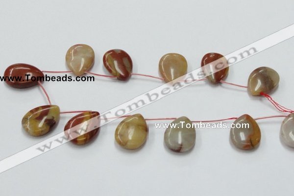 CRS12 15.5 inches 20*30mm flat teardrop rainbow stone beads