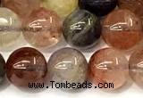 CRU1061 15 inches 8mm round mixed rutilated quartz beads