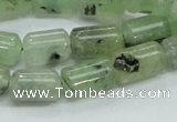 CRU133 15.5 inches 8*13mm column green rutilated quartz beads