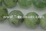 CRU159 15.5 inches 18mm faceted round green rutilated quartz beads