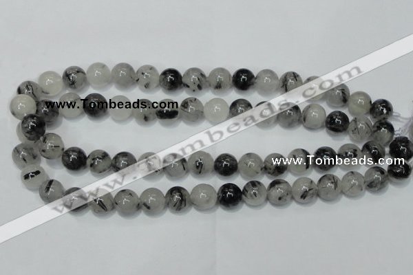 CRU53 15.5 inches 10mm round black rutilated quartz beads wholesale