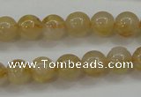 CRU551 15.5 inches 6mm round golden rutilated quartz beads