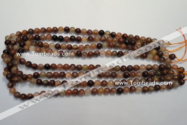 CRU651 15.5 inches 6mm round Multicolor rutilated quartz beads