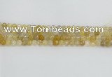 CRU667 15.5 inches 6mm faceted round golden rutilated quartz beads