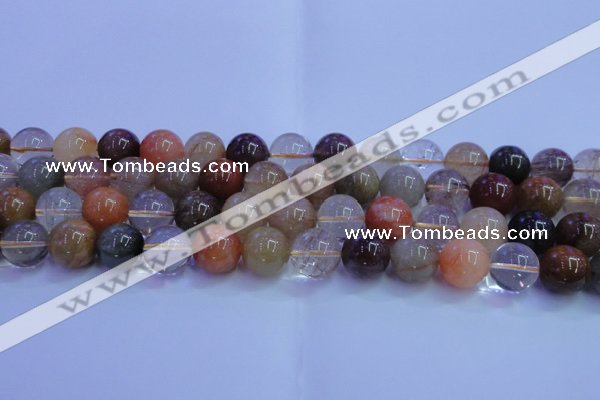 CRU754 15.5 inches 12mm round Multicolor rutilated quartz beads