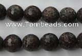 CRZ204 15.5 inches 12mm faceted round ruby zoisite gemstone beads