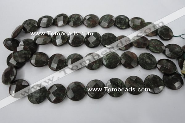 CRZ217 15.5 inches 20mm faceted coin ruby zoisite gemstone beads