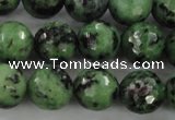 CRZ730 15.5 inches 6mm faceted round ruby zoisite gemstone beads