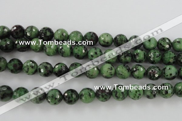 CRZ733 15.5 inches 12mm faceted round ruby zoisite gemstone beads