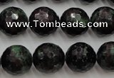 CRZ743 15.5 inches 15mm faceted round ruby zoisite gemstone beads