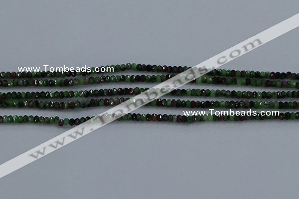 CRZ750 15.5 inches 2*2.5mm faceted rondelle ruby zoisite beads