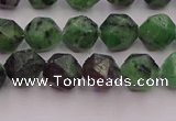 CRZ762 15.5 inches 8mm faceted nuggets ruby zoisite gemstone beads