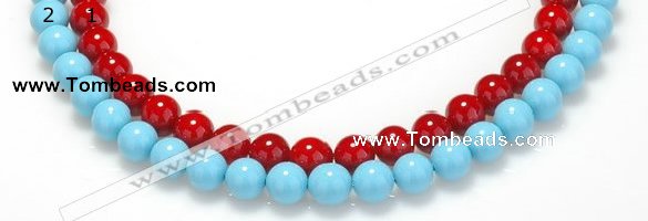 CSB07 16 inches 10mm round shell pearl beads Wholesale