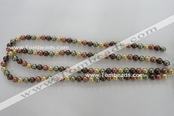CSB1016 15.5 inches 6mm round mixed color shell pearl beads