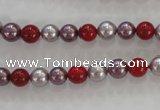 CSB1017 15.5 inches 6mm round mixed color shell pearl beads