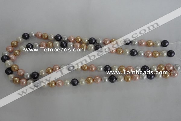CSB1042 15.5 inches 8mm round mixed color shell pearl beads