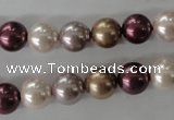 CSB1059 15.5 inches 10mm round mixed color shell pearl beads