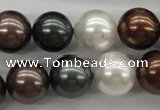 CSB1127 15.5 inches 14mm round mixed color shell pearl beads