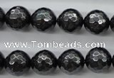 CSB1185 15.5 inches 10mm faceted round shell pearl beads