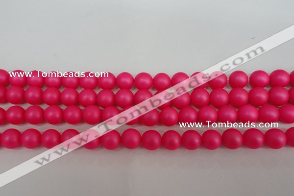 CSB1302 15.5 inches 8mm matte round shell pearl beads wholesale