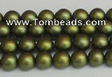 CSB1395 15.5 inches 4mm matte round shell pearl beads wholesale