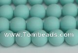CSB1402 15.5 inches 8mm matte round shell pearl beads wholesale