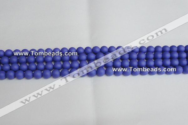 CSB1410 15.5 inches 4mm matte round shell pearl beads wholesale