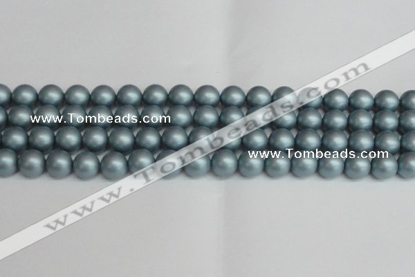 CSB1438 15.5 inches 10mm matte round shell pearl beads wholesale