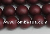 CSB1454 15.5 inches 12mm matte round shell pearl beads wholesale