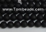 CSB1455 15.5 inches 4mm matte round shell pearl beads wholesale