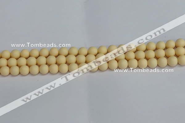 CSB1611 15.5 inches 6mm round matte shell pearl beads wholesale