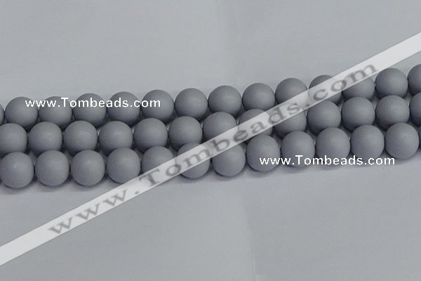 CSB1695 15.5 inches 14mm round matte shell pearl beads wholesale