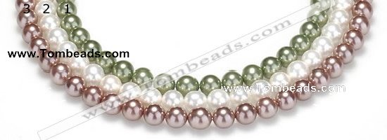 CSB17 16 inches 8mm round shell pearl beads Wholesale