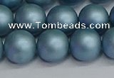 CSB1715 15.5 inches 14mm round matte shell pearl beads wholesale
