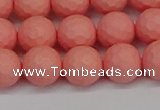 CSB1852 15.5 inches 8mm faceetd round matte shell pearl beads