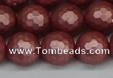 CSB1865 15.5 inches 14mm faceetd round matte shell pearl beads