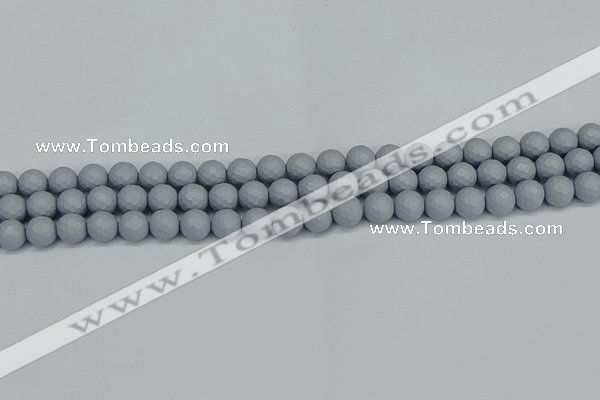 CSB1931 15.5 inches 6mm faceted round matte shell pearl beads