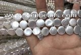 CSB2136 15.5 inches 10mm coin shell pearl beads wholesale