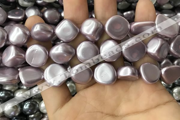 CSB2156 15.5 inches 14*14mm - 15*15mm baroque shell pearl beads