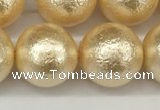 CSB2226 15.5 inches 16mm round wrinkled shell pearl beads wholesale