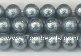 CSB2280 15.5 inches 4mm round wrinkled shell pearl beads wholesale
