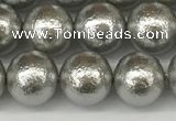 CSB2302 15.5 inches 8mm round wrinkled shell pearl beads wholesale
