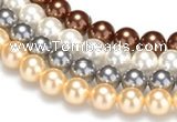 CSB24 16 inches 12mm round shell pearl beads Wholesale