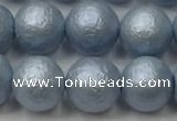 CSB2473 15.5 inches 10mm round matte wrinkled shell pearl beads